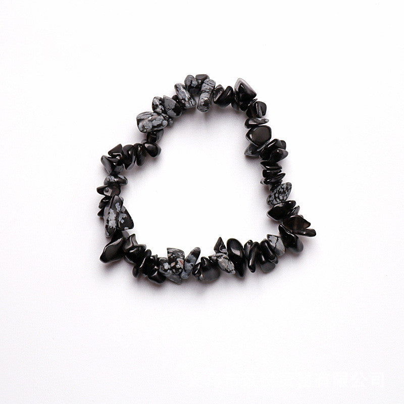 Natural Crystal Beaded Stretch Bracelet - Chakra Design