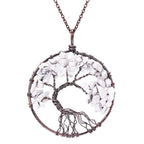 Chakra Tree of Life Pendant Necklace with Copper Crystal