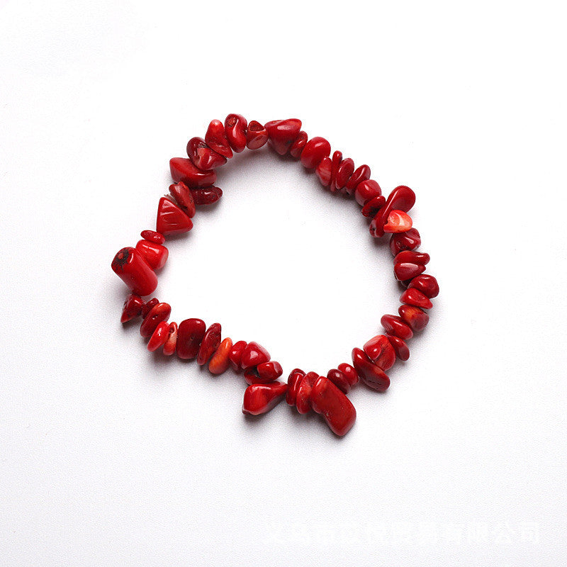 Natural Crystal Beaded Stretch Bracelet - Chakra Design