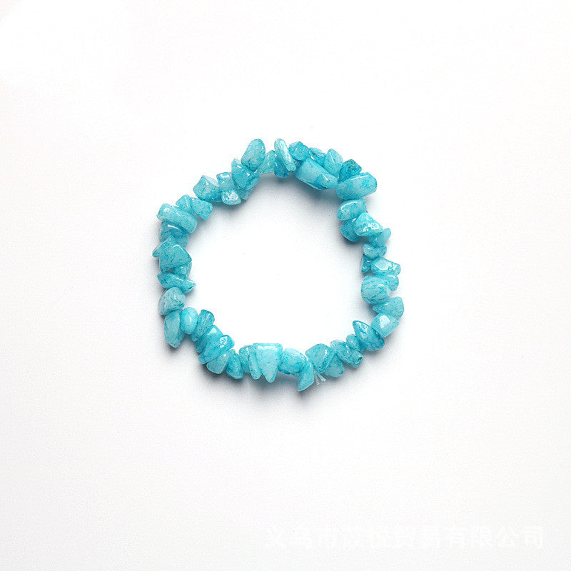Natural Crystal Beaded Stretch Bracelet - Chakra Design