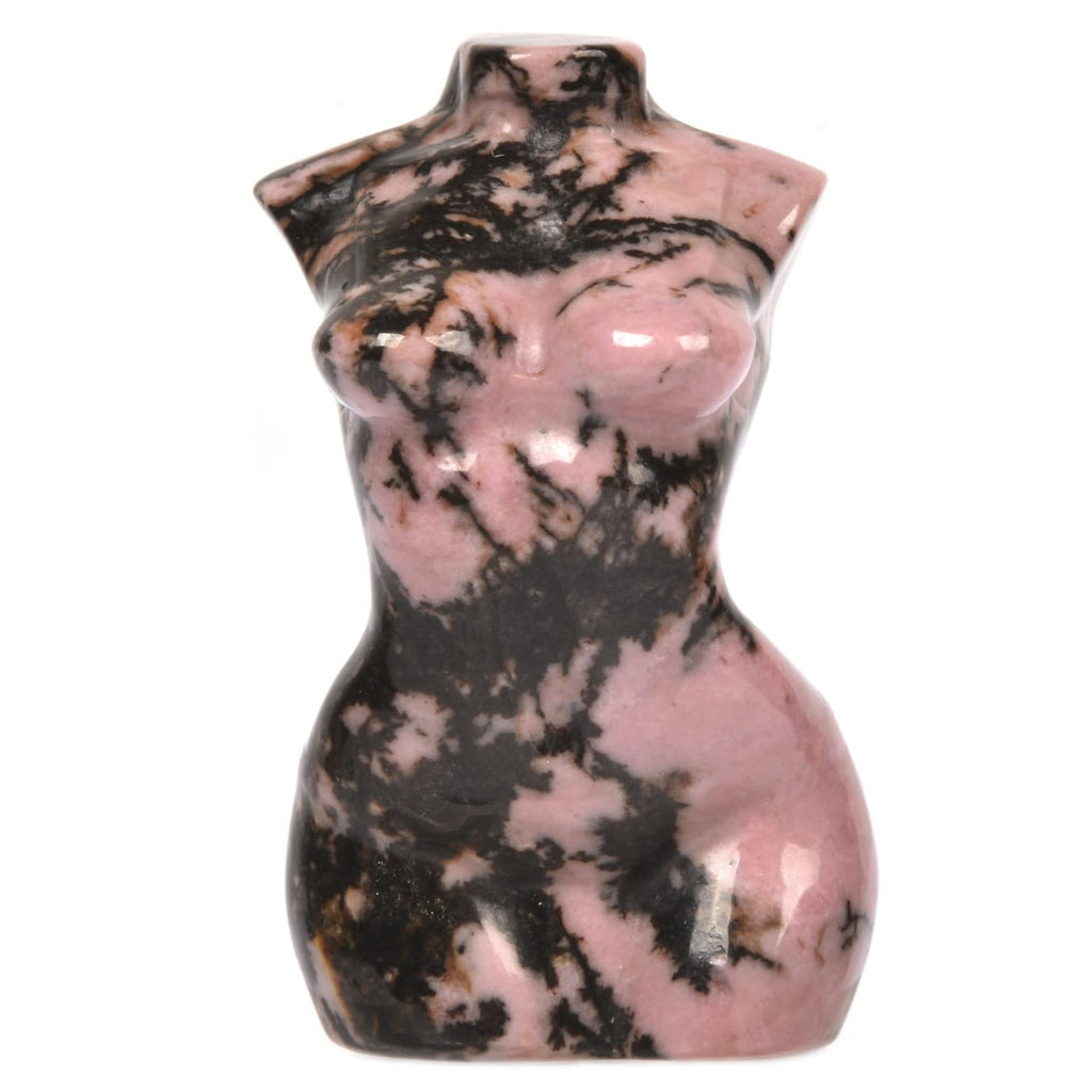 Matrix Rhodonite Healing Crystal Goddess Model Hand Carved 2 Inch