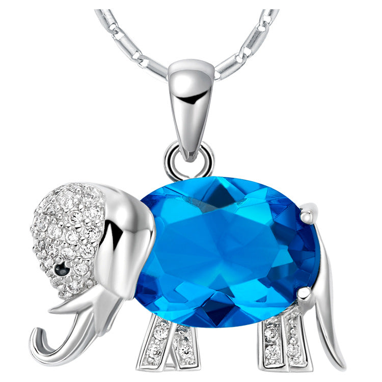 Crystal Elephant Pendant Necklace