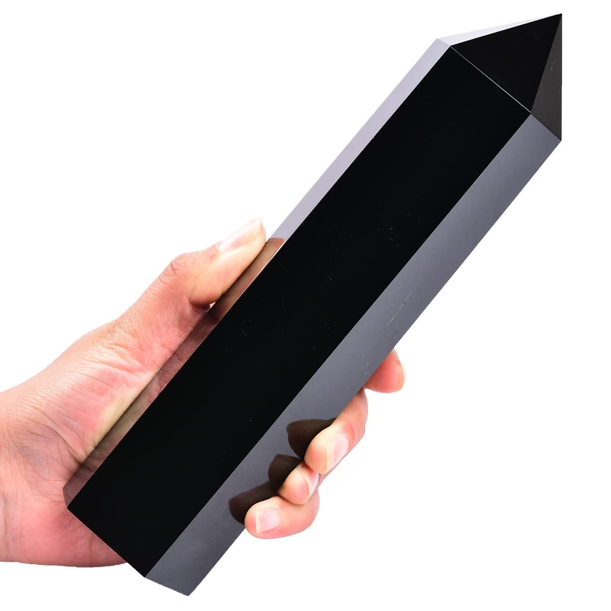 Large Black Obsidian Crystal Tower Natural Healing Crystal Point Wand