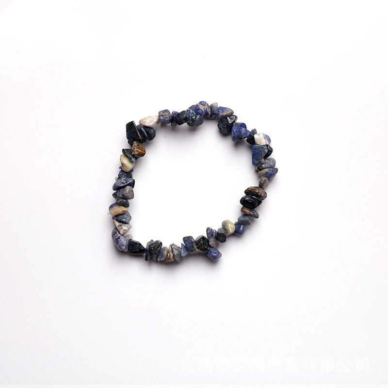 Natural Crystal Beaded Stretch Bracelet - Chakra Design