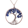 Chakra Tree of Life Pendant Necklace with Copper Crystal