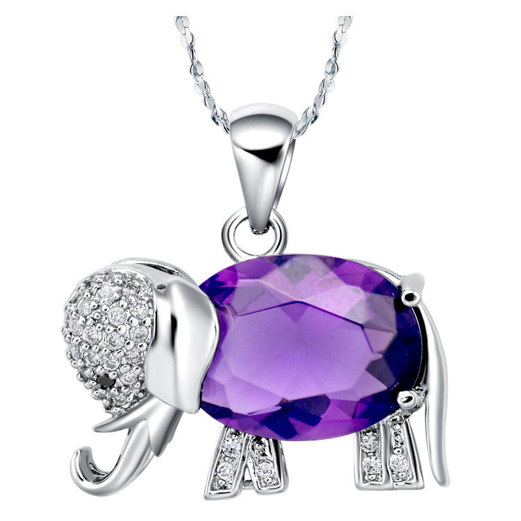 Crystal Elephant Pendant Necklace