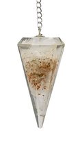 Selenite Orgone Crystal Pendulum for Divination and Dowsing