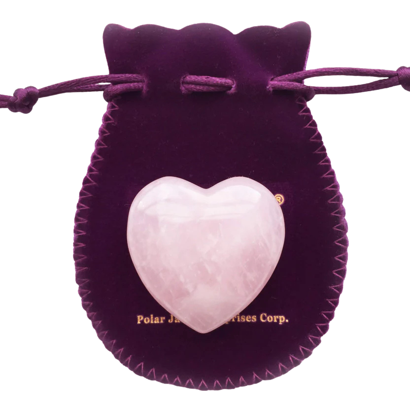 Polar Jade Rose Quartz Heart Stone 45mm(1.8") Crystal Heart Chakra Healing Reiki & Meditation