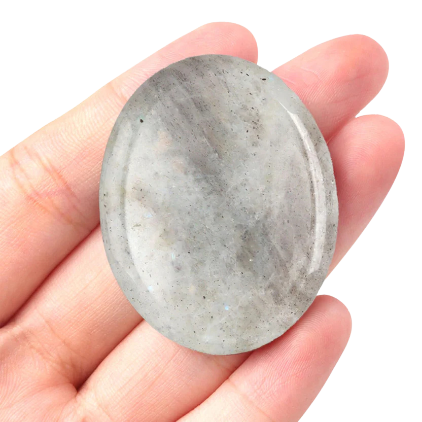 Natural Quartz Crystal Worry Stone for Anxiety Healing