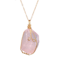 Natural Gemstone Necklace Chakra Stone Pendant Energy Healing Crystal with Chain