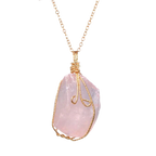 Natural Gemstone Necklace Chakra Stone Pendant Energy Healing Crystal with Chain