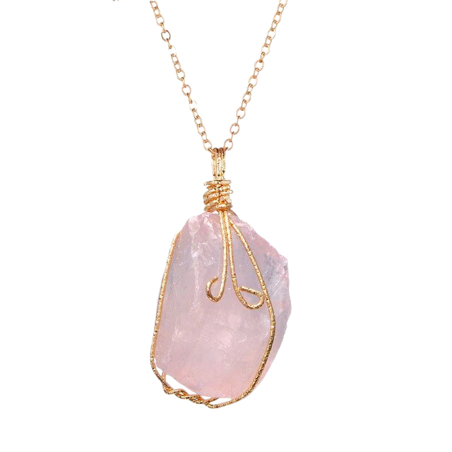 Natural Gemstone Necklace Chakra Stone Pendant Energy Healing Crystal with Chain