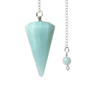 Natural Blue Amazonite Crystal Hexagonal Pointed Reiki Chakra Pendant Pendulum