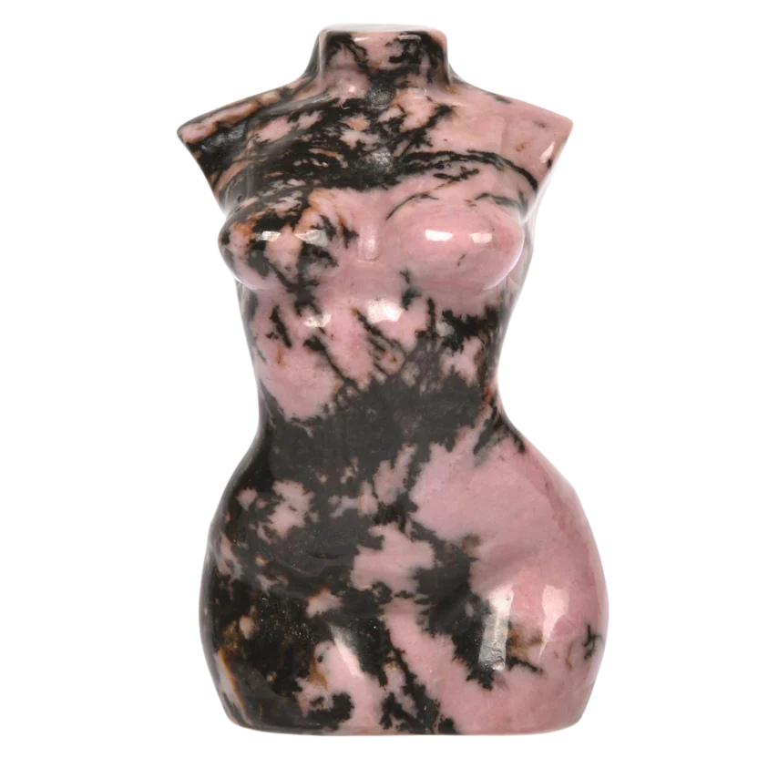 Matrix Rhodonite Healing Crystal Goddess Model - Hand Carved