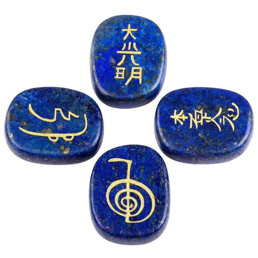 Healing Crystal Lapis Lazuli 4pcs Engraved