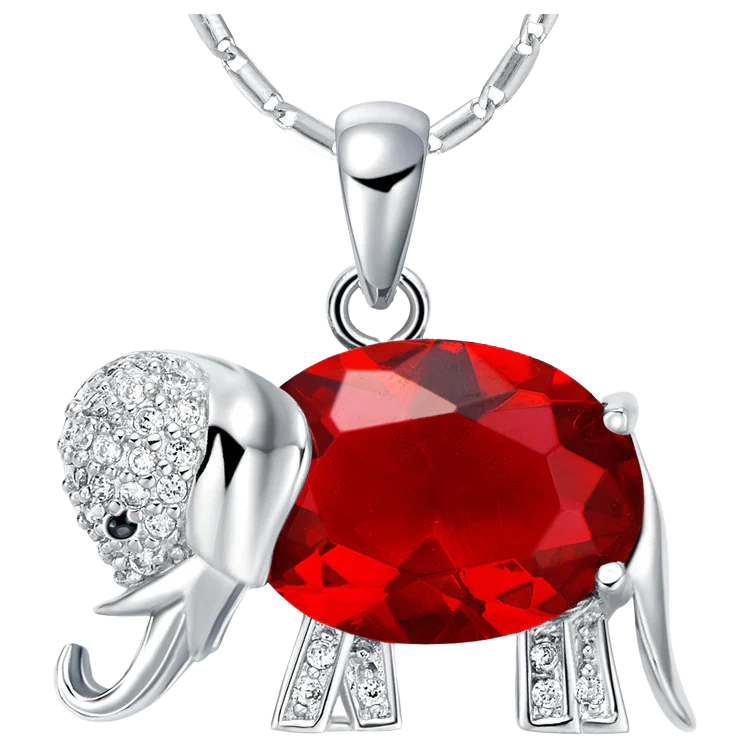 Crystal Elephant Pendant Necklace