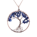 Chakra Tree of Life Pendant Necklace with Copper Crystal