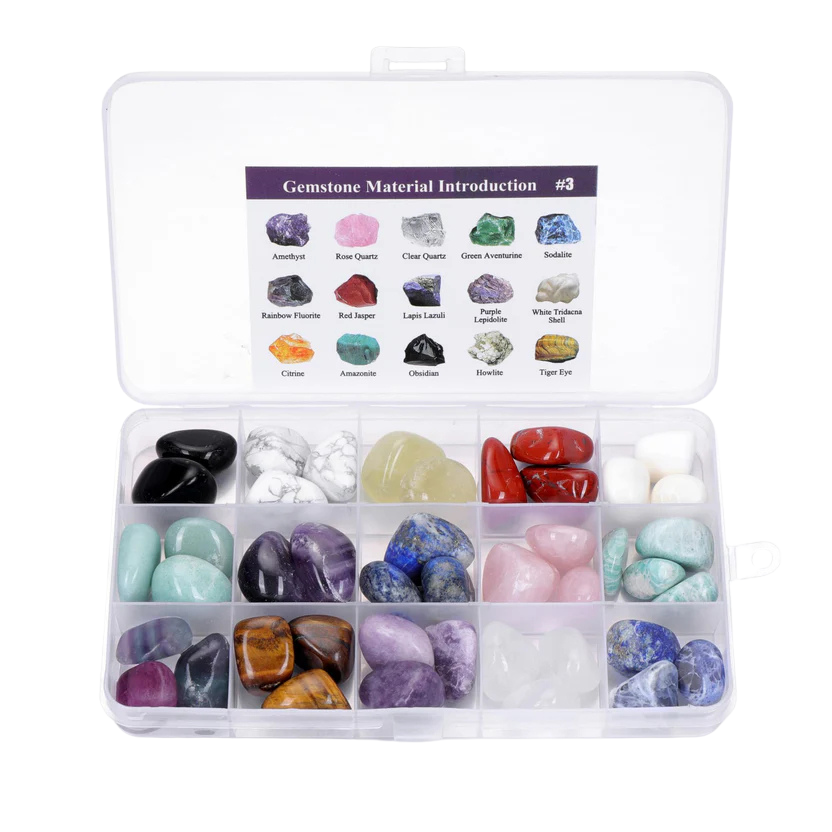 Assorted Healing Crystals Gemstone Box