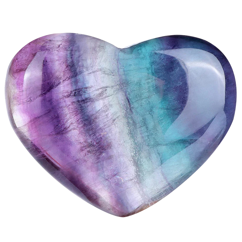 Artistone 2 Inch Rainbow Fluorite Crystal Heart