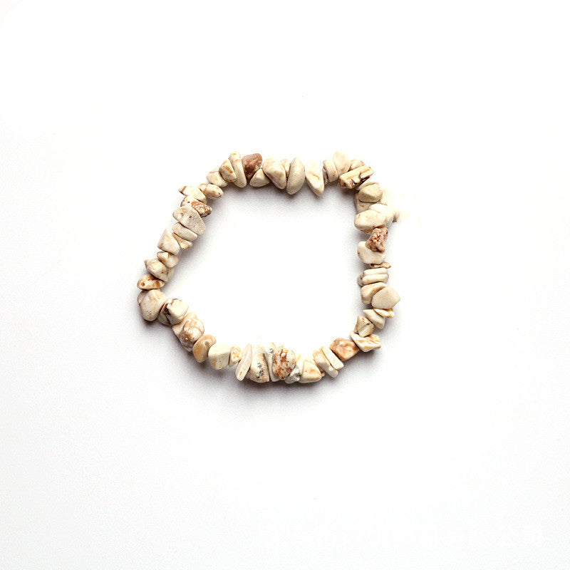 Natural Crystal Beaded Stretch Bracelet - Chakra Design