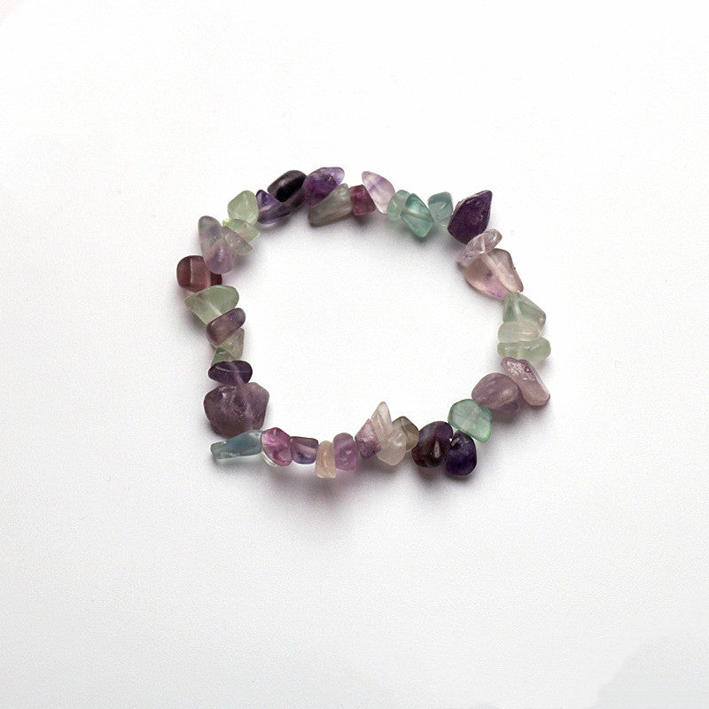 Natural Crystal Beaded Stretch Bracelet - Chakra Design