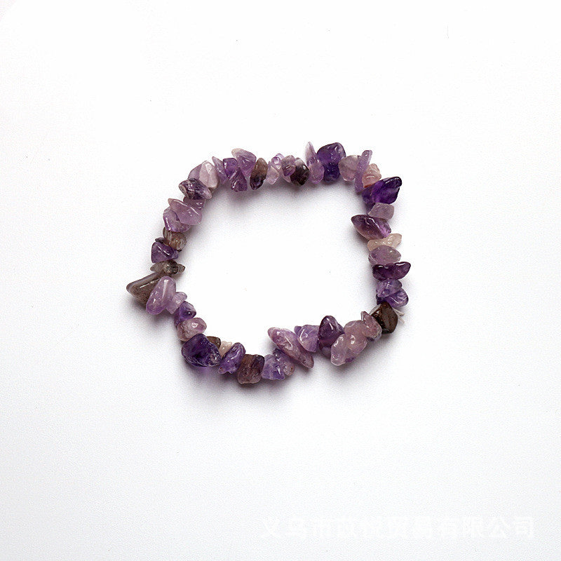 Natural Crystal Beaded Stretch Bracelet - Chakra Design