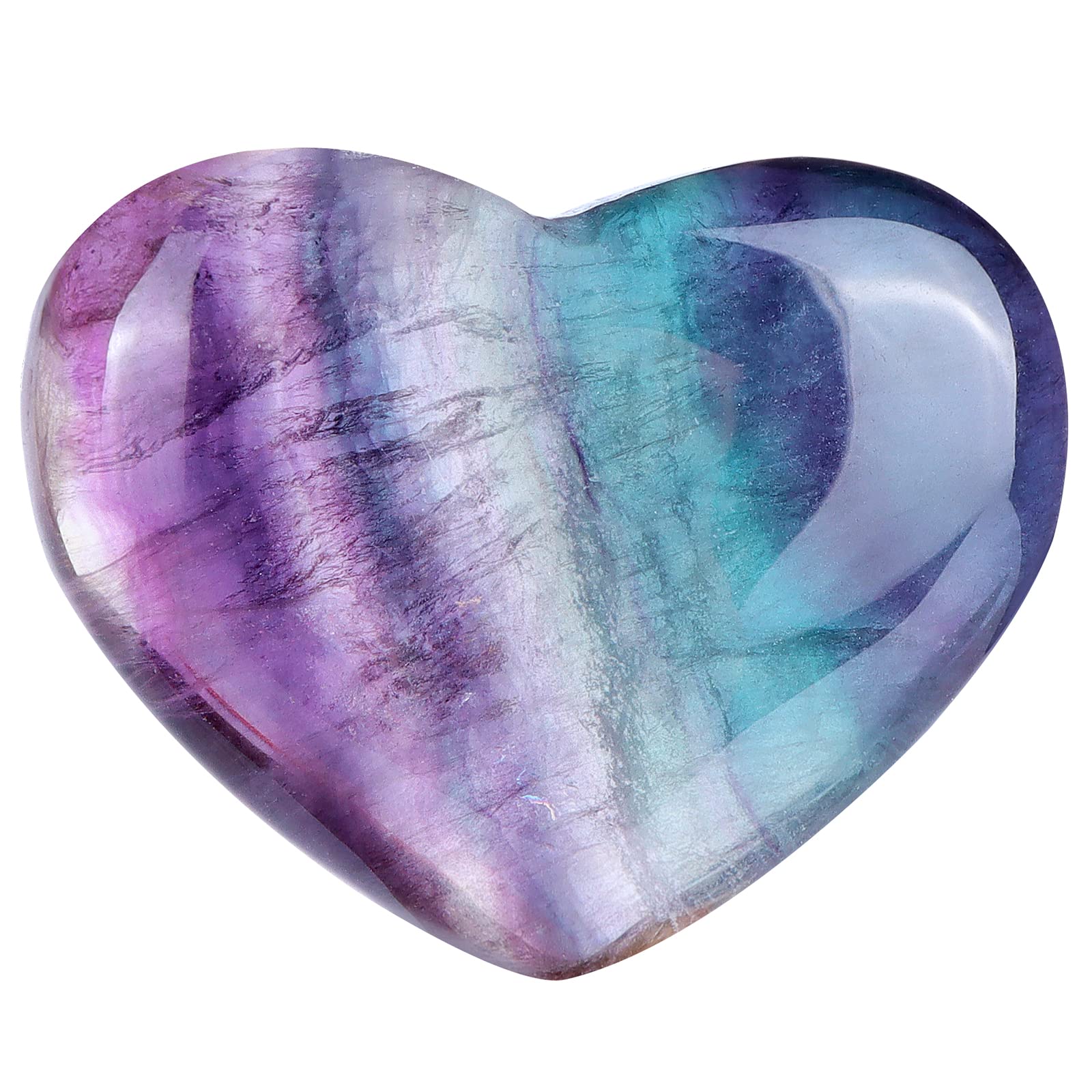 Artistone 2 Inch Rainbow Fluorite Crystal Heart