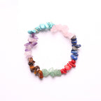 Natural Crystal Beaded Stretch Bracelet - Chakra Design