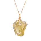 Natural Gemstone Necklace Chakra Stone Pendant Energy Healing Crystal with Chain